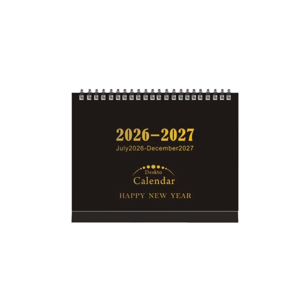 Twin Wire Binding 2026-2027 Desk Calendar Standing Flip Design Monthly Planner Home Office