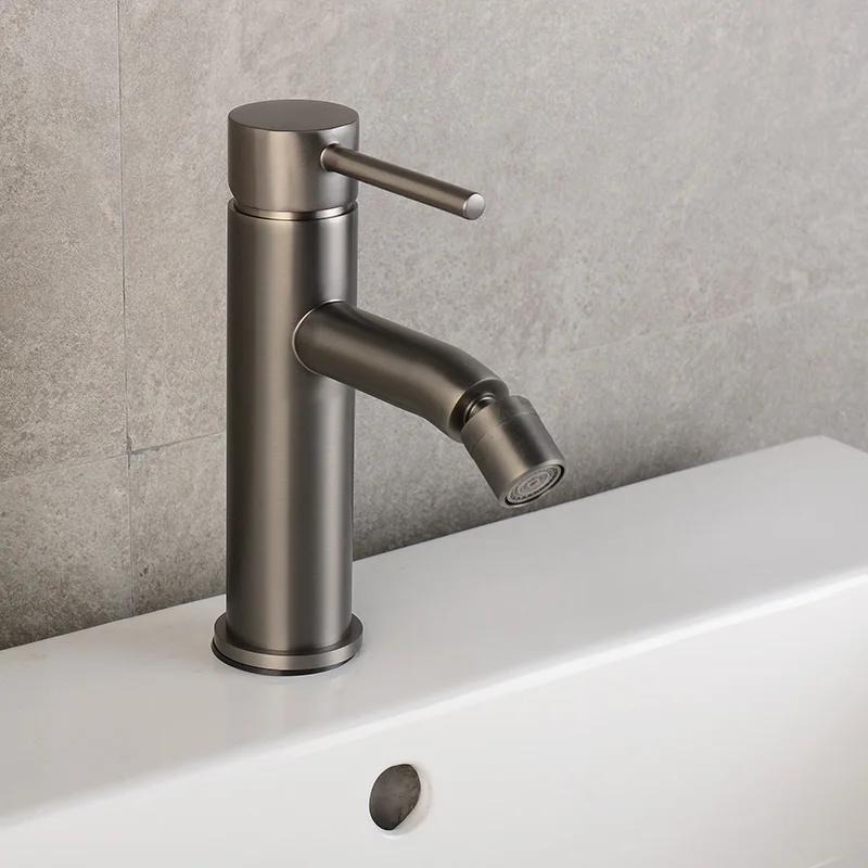 Brushed Gold Bathroom Brass Bidet Faucet Hot And Cold Water Mixer Basin Fucet