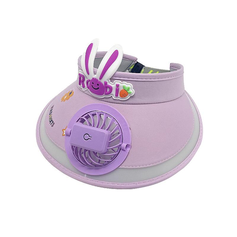 

Перезаряжаемый детский вентилятор Шляпа для защиты от солнца Уличная мультяшная шляпа с пустой тульей Шляпа от солнца с большими полями для малышей (adjustable)