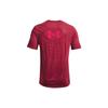Under Armour Solid Color Large Logo Letter Round Neck Training Sports T-Shirt Men Tops Pink 1371264-664
