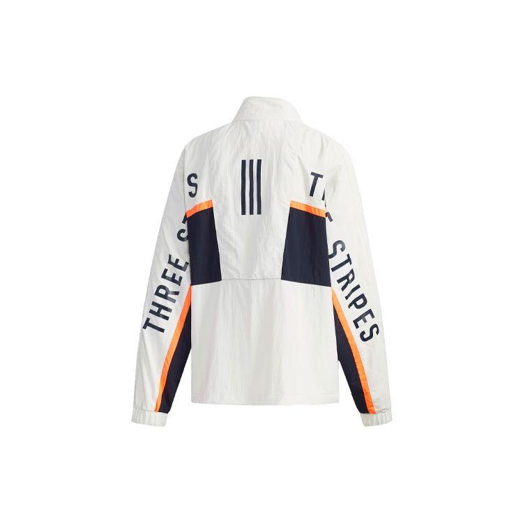 Adidas Logo Print Patchwork Stand Collar Jacket Women Outerwear Trace-Grey FM5275