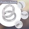 8pcs Alloy Crystal Rhinestone Spring Gate Rings, Ring, Platinum, 34x5mm