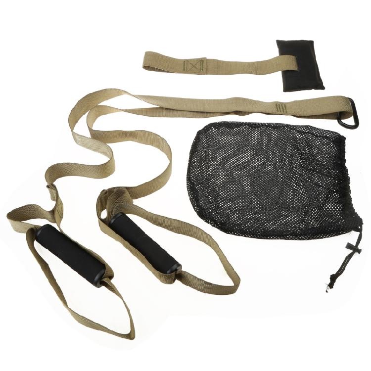 Gym Home Resistance Trainer Exercise Strap with Handle Bodyweight Workout Bands армия зеленый
