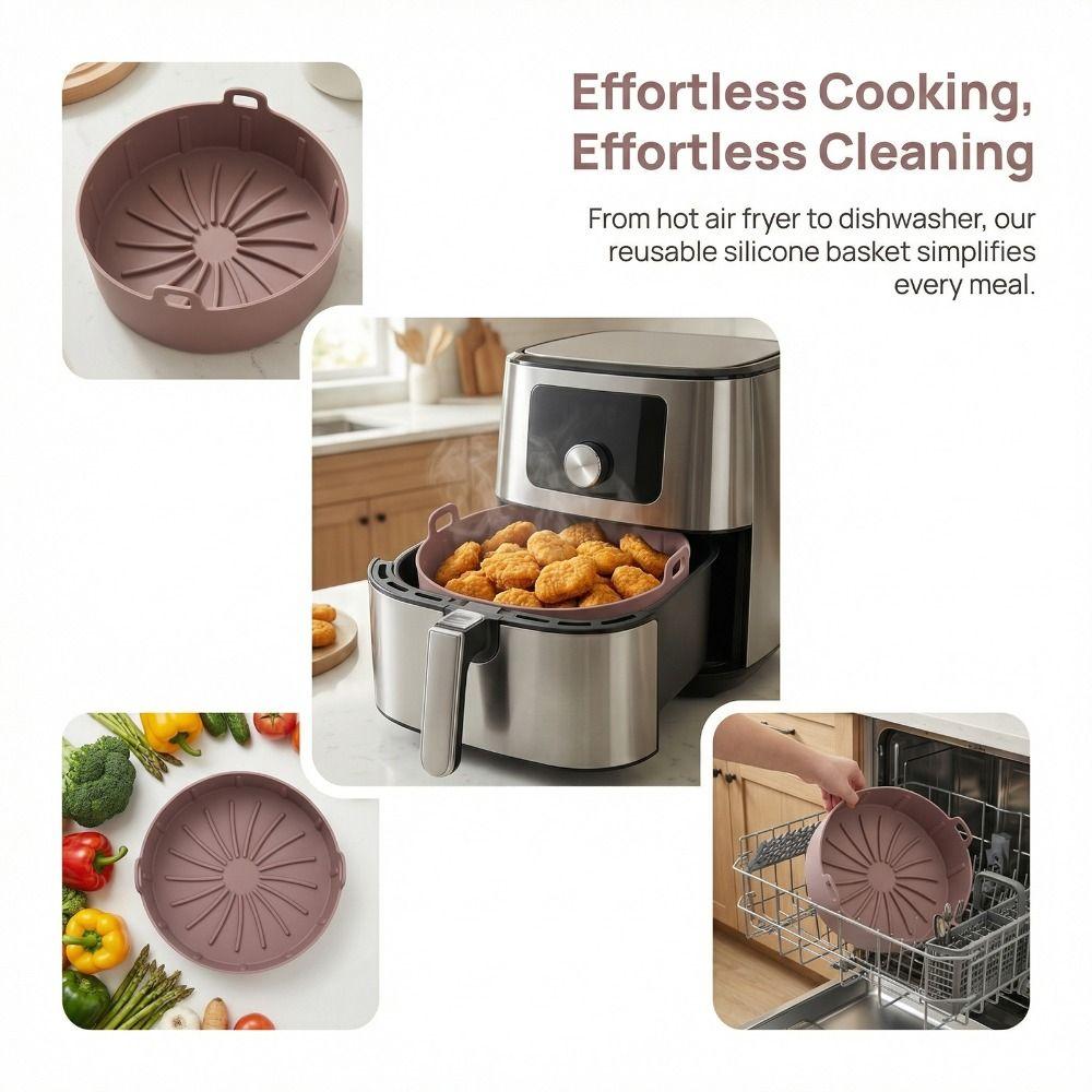 Bakeware Accessory Silicone Silicone Pot Reusable Dishwasher Safe Fryer Basket Non Stick Flexible Fryer Tray Baking and Frying
