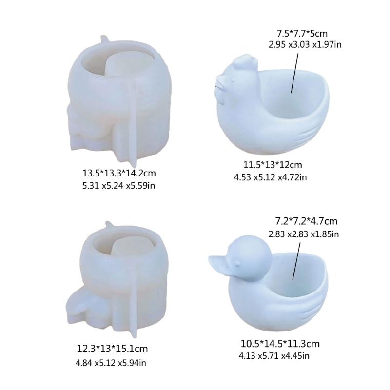 Silicone Craft Moulds Succulent Planter Mold Animal Shape Silicone Flowerpot Molds Suitable for Flowerpot Candle Holders
