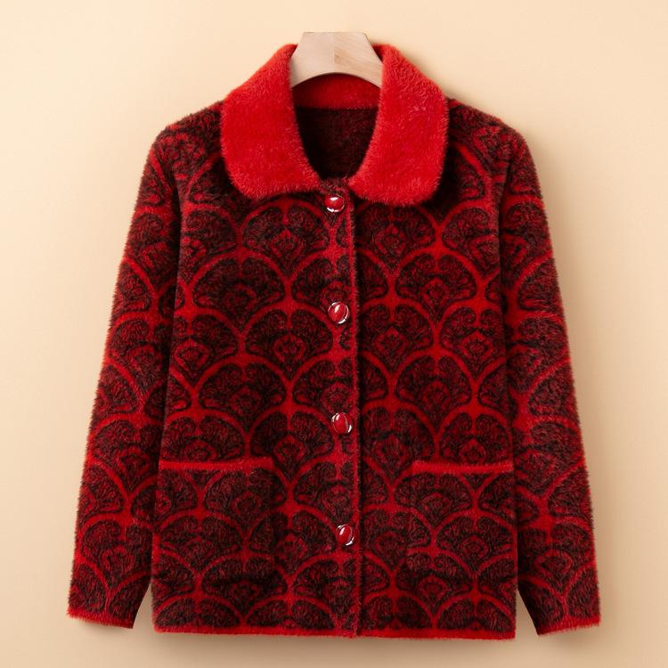 Omas Frühlings- und Herbst-Woll-Oberteile für Mütter mittleren und höheren Alters Neue Mäntel für 60-jährige 70-jährige alte Damenkleidung