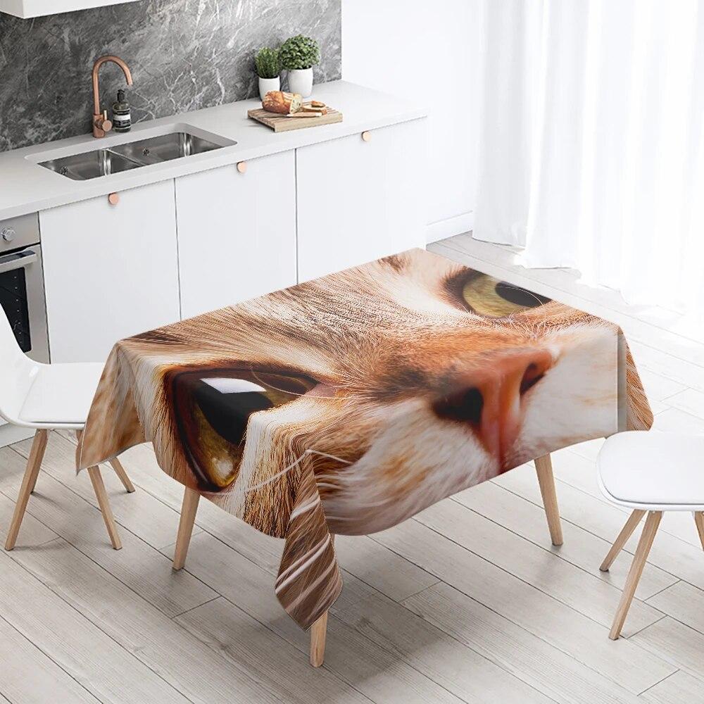 Black Cat Tablecloth Funny   With Glasses Party Restaurant Banquet Decoration Waterproof Home Table