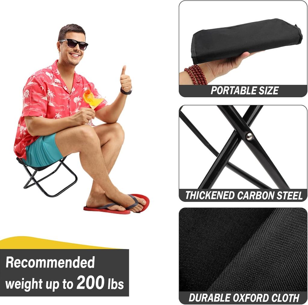 Camping Folding Chair Portable Folding Chair with Carry Bag Handheld Camp Stool Outdoor Footstool for Travel Walking Hiking Fishing Picnic Barbecue