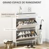 Shoe Cabinet 12 Pairs Narrow Shoe Cupboard 2 Flip Drawers And 1 Drawer 75 X 26 X 110 Cm White