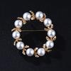 Accessories Simple Atmosphere Pearl Round Ring Tree Leaves Brooch Pins Anti-travelling Silk Scarf Clasp Women's Clothing Accessories