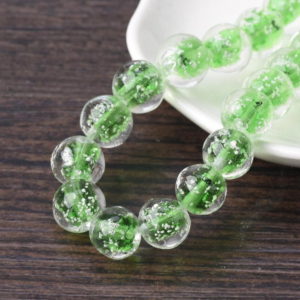 10pcs Round 10mm Handmade Luminous Lampwork Glass Loose Beads For Jewelry Making Accessories DIY Crafts Findings