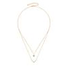 Anziw V Letter 5mm Moissanite Pendant Double Layer Necklace for Women 925 Silver Chain Clavicle New Jewelry Gifts