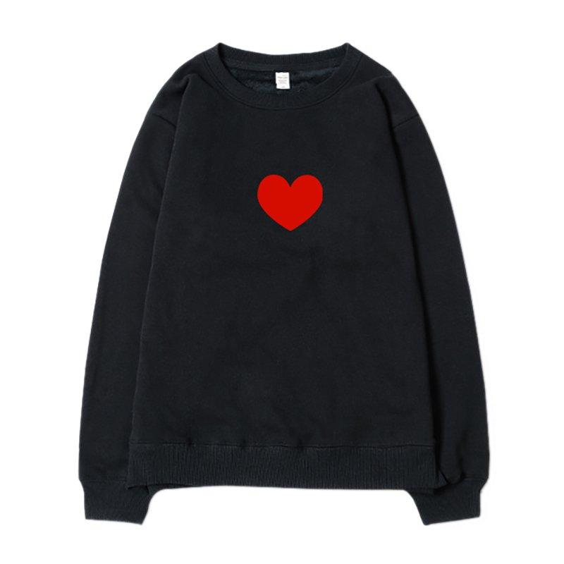 

Толстовка Пара с принтом сердца и длинным рукавом, джемпер с круглым вырезом, свободная повседневная толстовка с диким принтом S