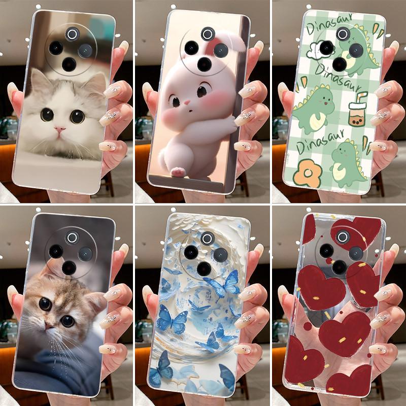 Jelly Casing For Vivo Y300 Pro Y300 Pro+ T4 Capa Clear Silicone Soft TPU Back Cover For Vivo IQOO Z10 Cute Rabbit Cat Phone Case