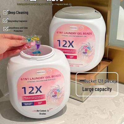 DMVCOCO Six-in-One Laundry Pods with Camellia Scent: Super Concentrated Stain Remover & Softening Fragrance.