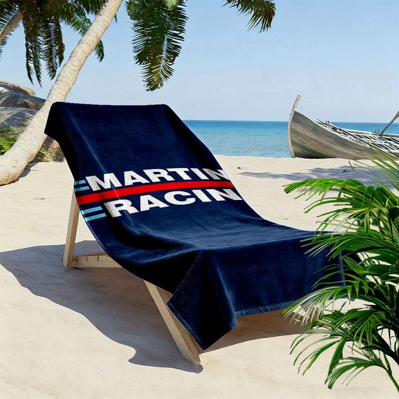 Martini Racing Print Strandtuch, Großes Weiches Schnelltrocknendes Handtuch für Strand Camping Schwimmen