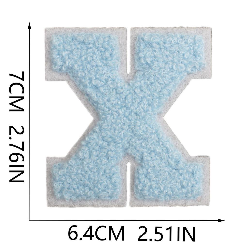 Parche Bordado de Chenilla Azul Claro Roaring Sky 7cm para Bolsos y Decoración