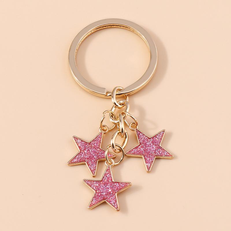 Porte-clés étoile en émail mignon pour femme/fille, pendentif pour clés de voiture/sac à main, bijou fait main à offrir