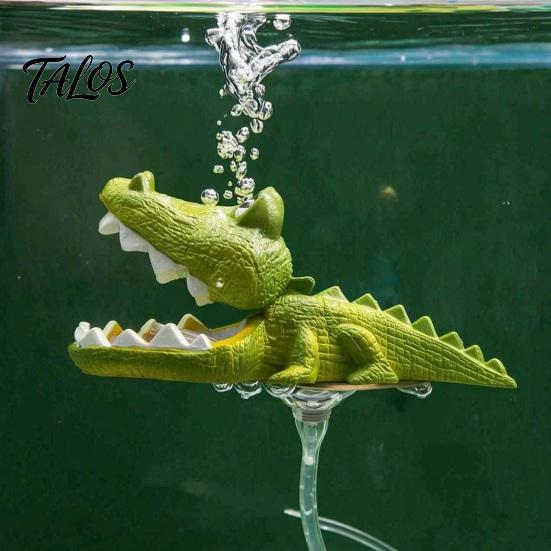 Shrimp Tank Bubbler Aquarium Air Crocodile, Resin Crocodile Decoration Bubbler, Betta Pump Fish Ornament for Accessory