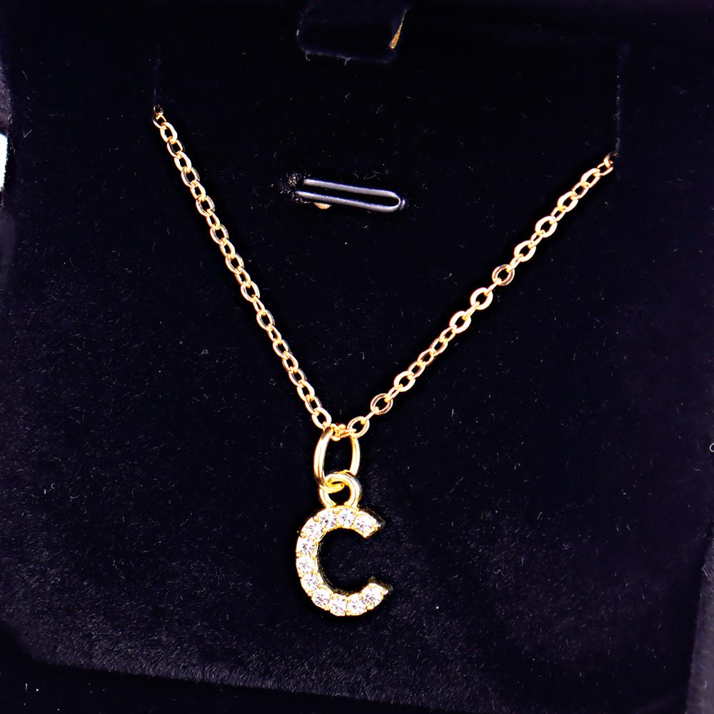 Kpop Shining A-Z Letter Pendant Charm Necklace 26 Initial Alphabet Name Golden Clavicle Chain Party Valentine's Day Jewelry Gift