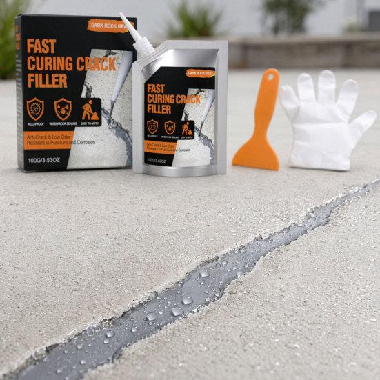 Betonrisse Füller, Selbstnivellierendes Zementrissreparatur-Set, Hohe Elastizität und Schnelltrocknend, Wasserdichter Dichtstoff für Auffahrt, Gehweg, Terrasse,