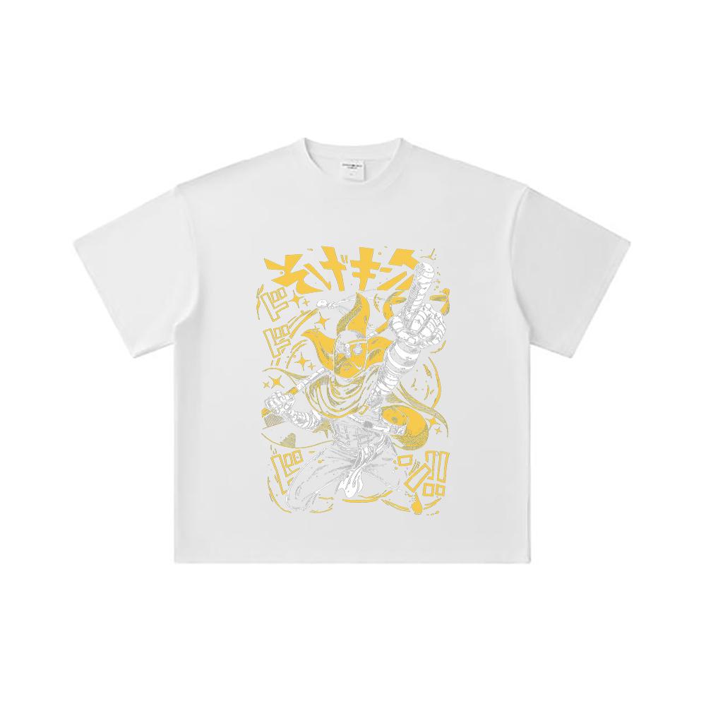 260 GSM Double Yarn 32 Count 100% Cotton One Piece V77 Sogeking Print Unisex Heavy Cotton T Shirt