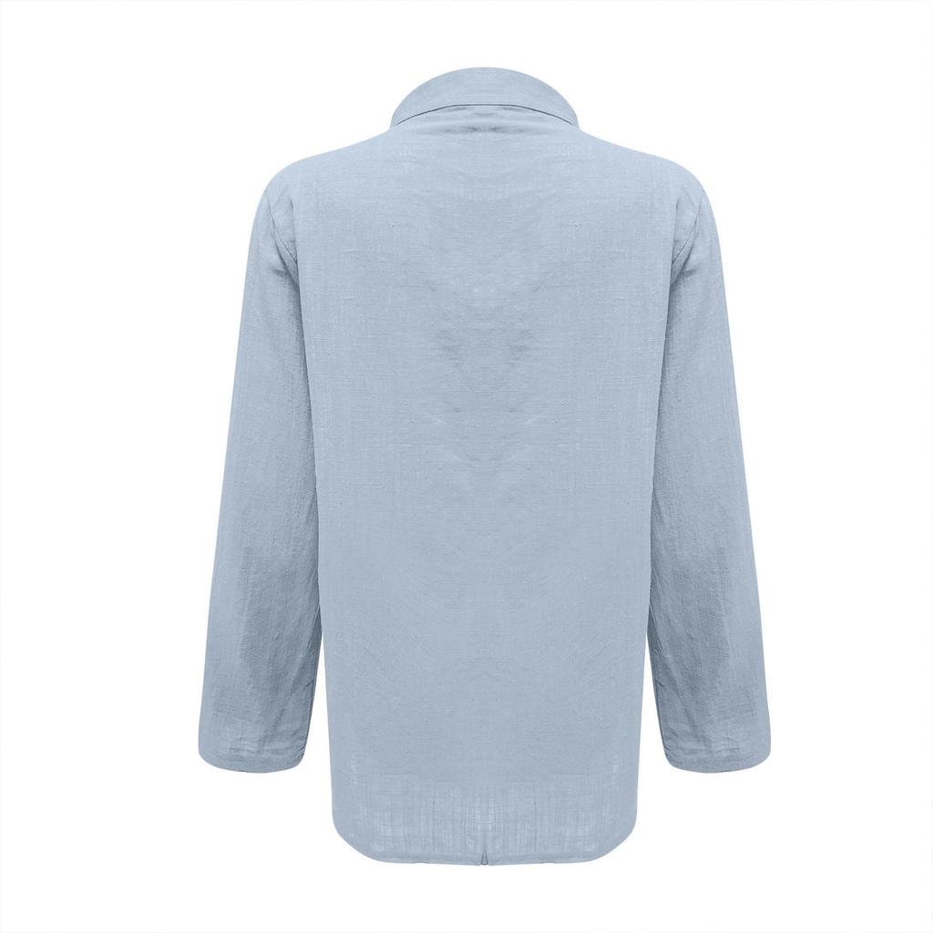 Topy Halenka Tunika Dlouhá košile Velké velikosti Lněné topy Jednobarevné tričko Volný Elegantní Pulovr