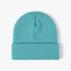 Unisex Winter Warm Ribbed Knitted Hat Acrylic Beanie with Custom Logo Digital Printing Solid Color and Cuffed Design