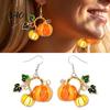 Thanksgiving Party Jewelry 1 Pair Pumpkin Acrylic Drop Earrings, 2D Fall Harvest Dangle Earrings Unique Holiday Gift for Her Women, Halloween