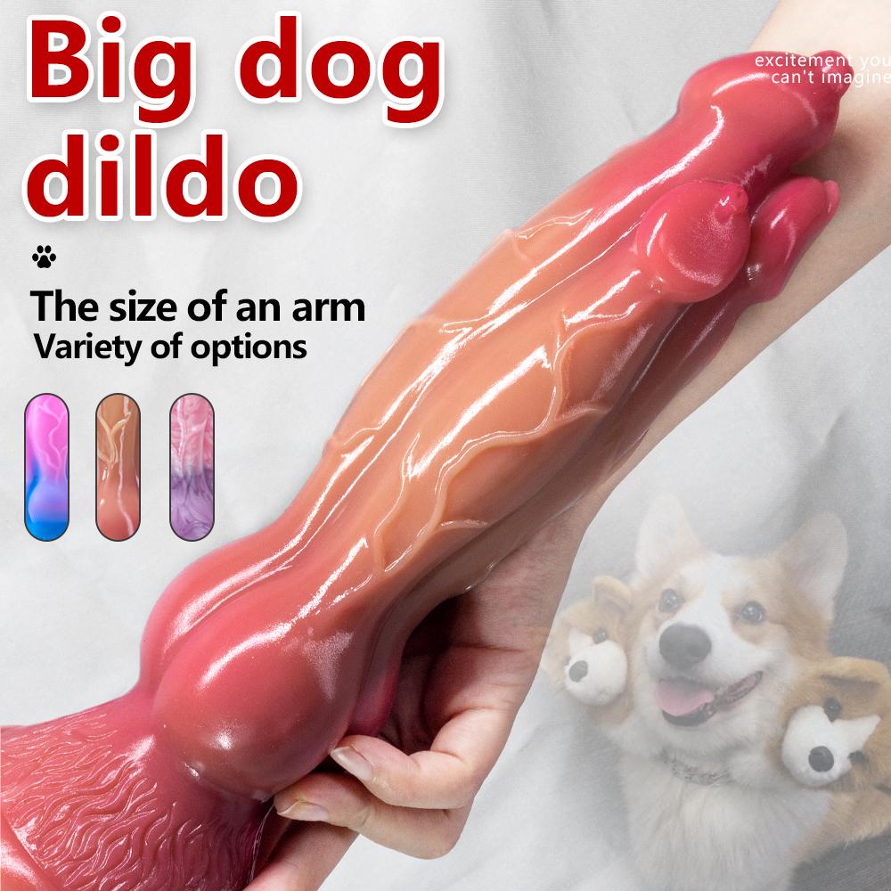 Artificial Dog Giant Dildo Silicone Alternative Animal Dog Cock Rear Court Anal Expansion Shaped Penis Massage Sex Toys