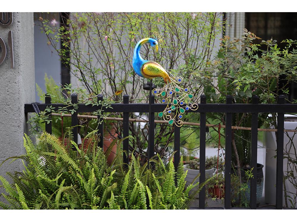 Waterproof LED Solar Peacock Lawn Light: Metal Art Garden Decoration