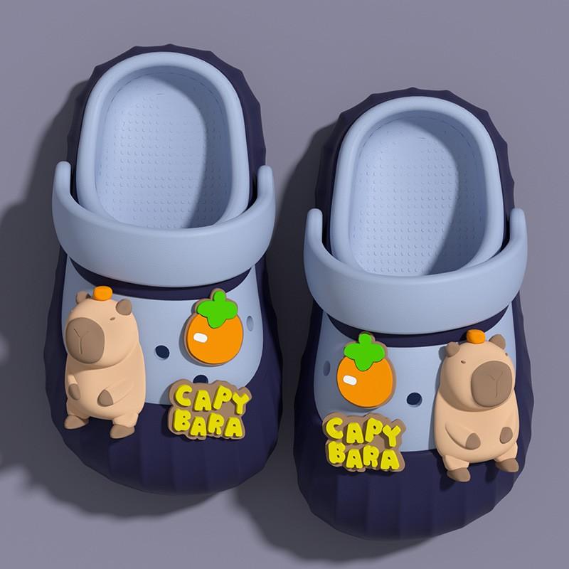 Kids Capybara Slide Sandals Boys Girls Indoor Home Slippers With Anti-Slip Sole Quick-Dry Breathable Footwear