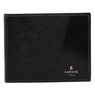 Auf Bifold Wallet Coin Purse Partial 555613 Schwarz [Lanvin Blau] Herren [01]