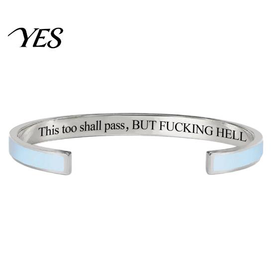 Bracciale Semplice di Alta Gamma Anche Questo Passerà Bracciale a Braccialetto con Mantra, Regolabile Inciso Motivazionale Comodo Braccialetto da Polso Informazioni Nascoste