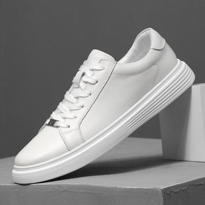 Luxury Men White Shoes Casual Genuine Leather Flats Shoes Lace-Up Men'S Shoes Quality Sneakers Man Tenis Handmade Male Footwear