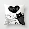 Abstract Black Cat Pattern Pillowcase Office Living Room Home Pillowcase Car Ornaments