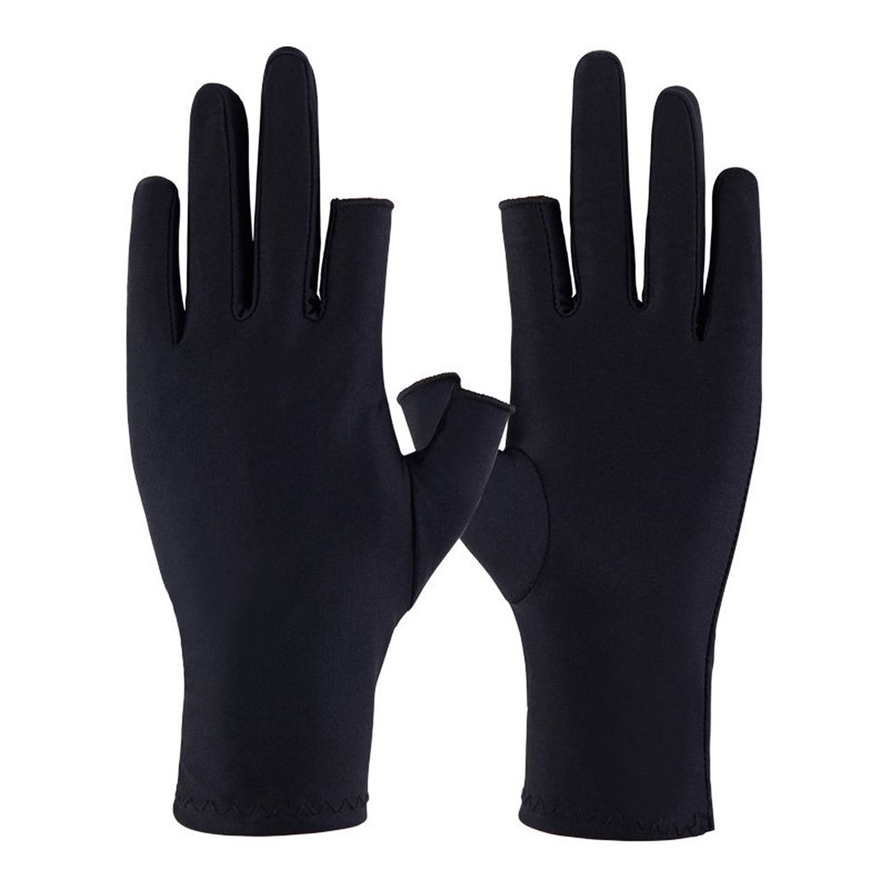 Short Stretch Thin Spandex Gloves Summer Mittens Two Finger Touch screen Driving Gloves