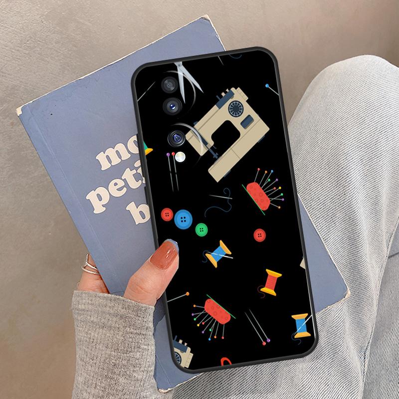 sewing machine tailor pattern Case For Honor Magic 8 Pro 5 6 7 Lite Cover For Honor 200 400 90 70 50 X8a X8b X9a X9b X9c