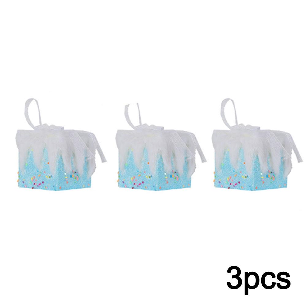 Schaumstoff Weihnachtsbaumschmuck Set mit 3 Stück 7cm Durchmesser Macaronfarben Leicht Pastelltöne Weihnachtsdekoration