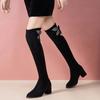 Footwear Thigh High Women's Boots Rhinestone Heels Shoes for Woman Elegant Heeled Above Over The Knee Fashion 2024 New in Sale