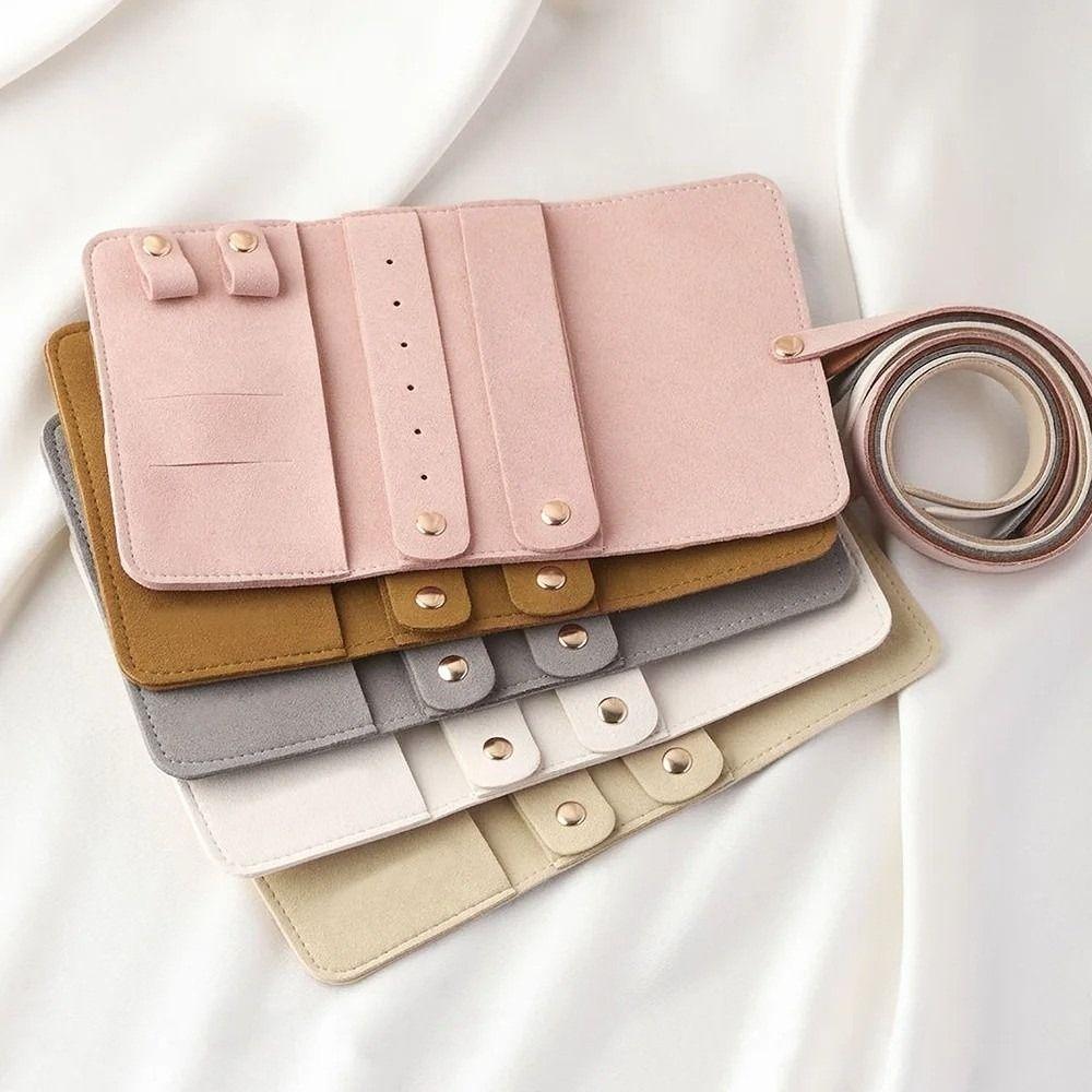 Portable Jewelry Organizer Roll Lightweight Jewelry Case Bag Packing Pouches for Necklaces  Women