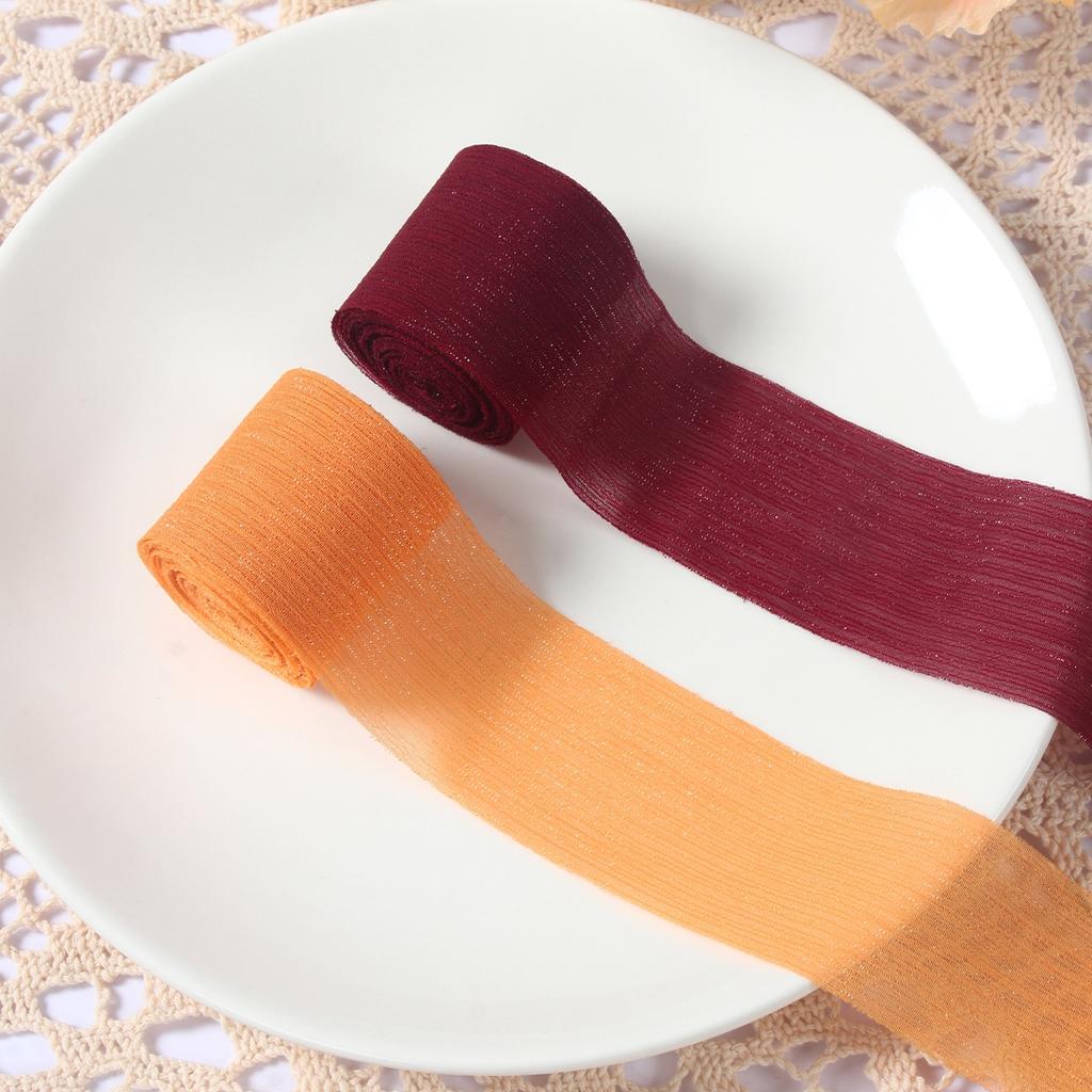 4CMx5M Handgefertigtes Satin-Chiffon-Seidenband mit ausgefransten Kanten zum Verpacken von Hochzeitseinladungen, für Sträuße, Dekorationen für Geburtstagsfeiern, Geschenke