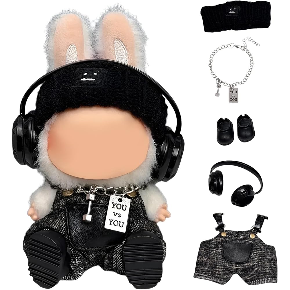 Aninako Doll Clothes 17cm Cute Costume Outfit Accessories for 1st 2nd 3rd Generation Dolls Black