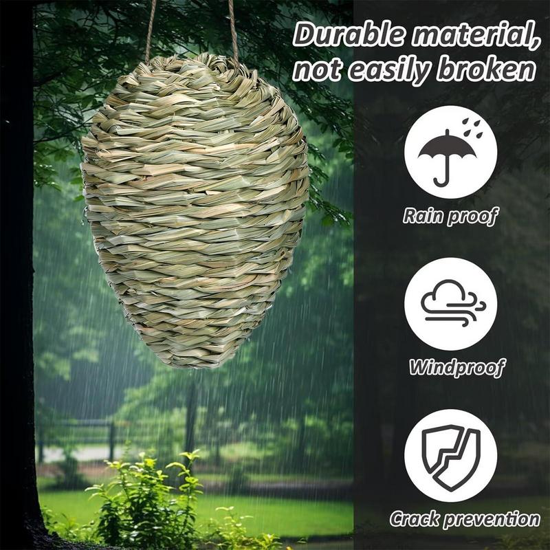 Nido di Vespa Finto Nidi di Api Finti Trappole per Calabroni Decorazione Intrecciata da Appendere Arnia Artificiale Per Portico Patio Frutteto Giardino Esterno