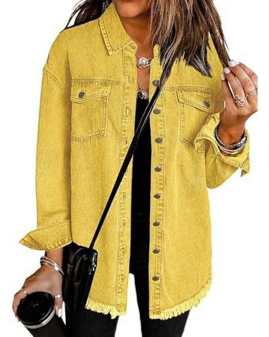 Women's Loose-Fit Brushed Denim Jacket