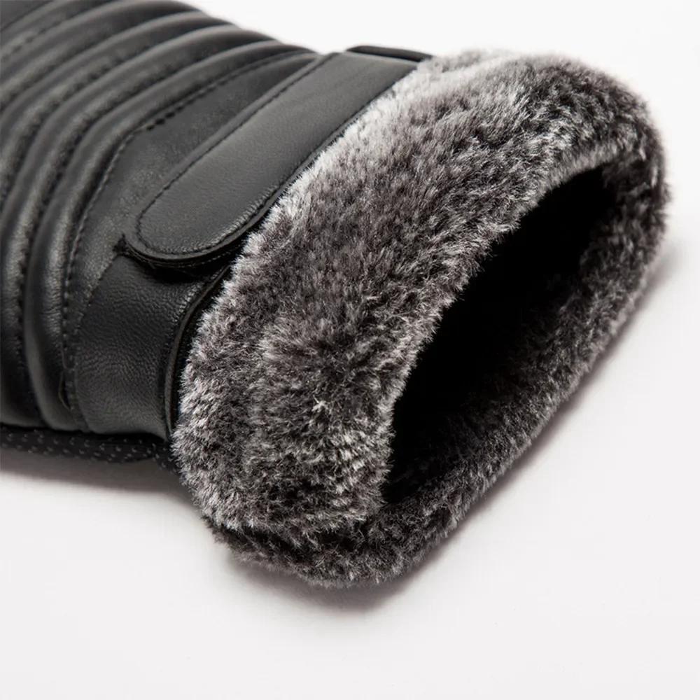 Gloves Winter MEN'S Fur Mouth Plush Insulation Gloves Outdoor Cycling Motorcycle Cotton Gloves