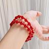 Women Red Agate Bracelet, 8mm/10mm Single/Double Loop, Ethnic Style Travel Gift