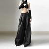 Fashion Ins Sexy Special-Interest Design Dark Wide-Leg Pants
