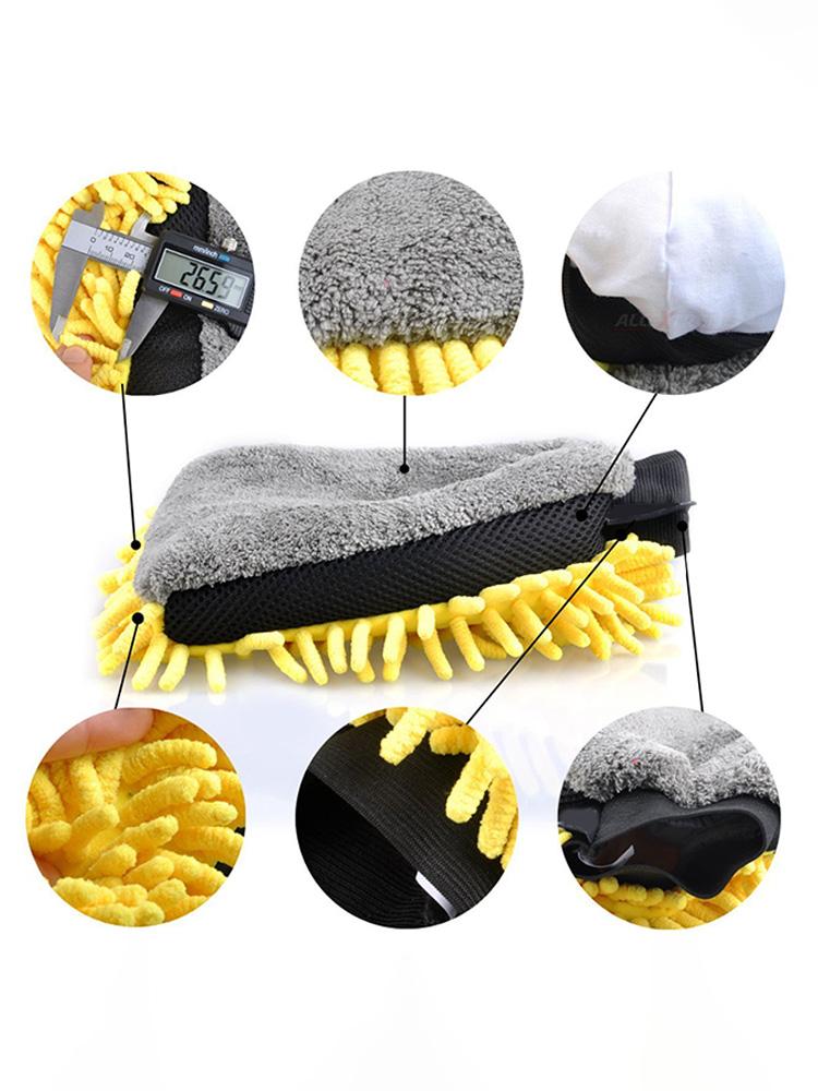 Large Microfiber Car Wash Mitt Waterproof Chenille Gloves Thick Car Cleaning Mitt Wax Detailing Auto Care Double-faced Glove