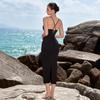 European and American New Black Suspender Lace Splicing Evening Dress, Sexy Deep V Slim Hip Dress